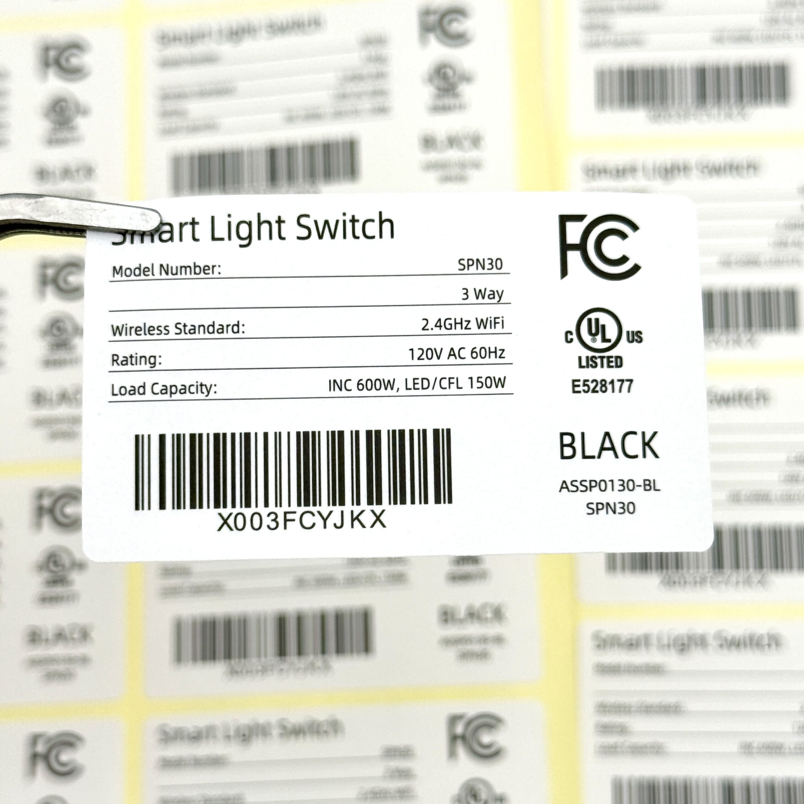 Variable data equipment identification labels with QR codes and serial numbers